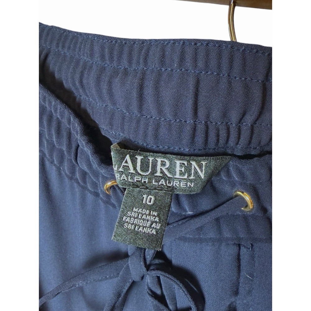 Lauren Ralph Lauren Navy Blue Pull On Jogger Pants Women Size 10 Drawstring - Picture 5 of 7